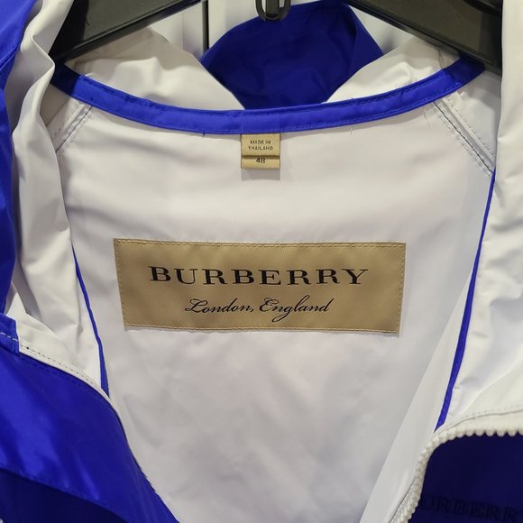 Burberry Blue Hooded Raincoat (Unisex) - Picture 3 of 7